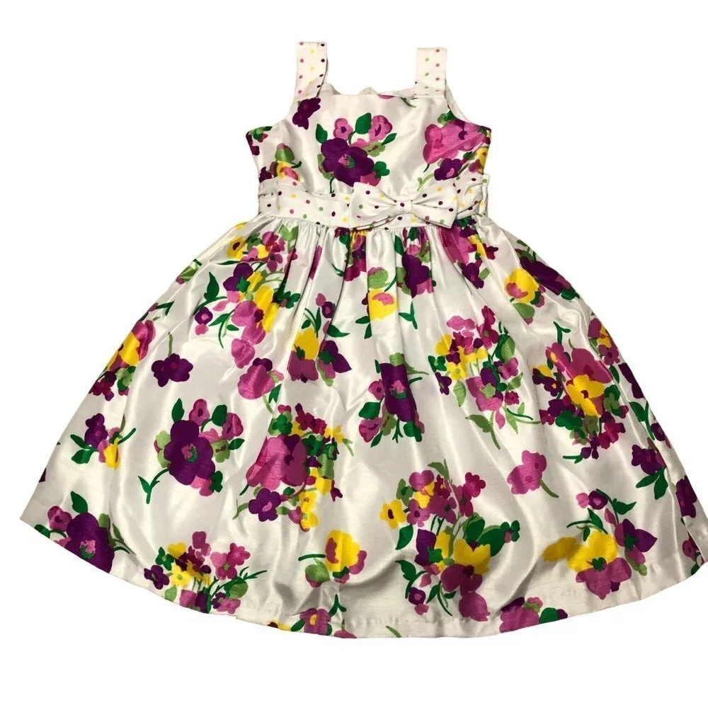 $68 JAYNE COPELAND GIRLS FLORAL DRESS SIZE‎ 4 NEW WITH TAG